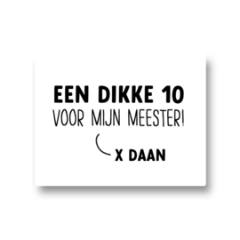 5 naamstickers - een dikke 10 voor mijn meester