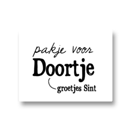 5 naamstickers - pakje voor... groetjes sint