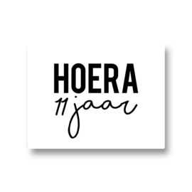 5 stickers - hoera 11 jaar