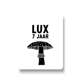 5 naamstickers - paddenstoel