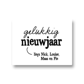 5 naamstickers - gelukkig nieuwjaar