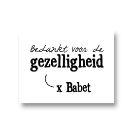 5 naamstickers - bedankt voor de gezelligheid