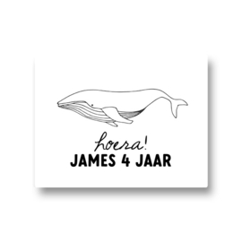 5 naamstickers - walvis