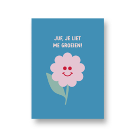 kaart - juf je liet me groeien