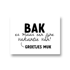 5 naamstickers - bak er maar een fijne vakantie van