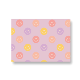 kaart met liefde -  smileys roze