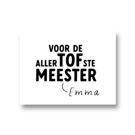 5 naamstickers - voor de allertofste meester