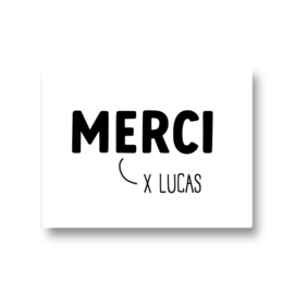 5 naamstickers - merci