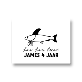 5 naamstickers - haai haai hoera