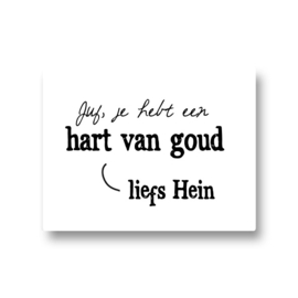 5 naamstickers - juf je hebt een hart van goud