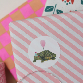 5 stickers schildpad van Opa Muis 