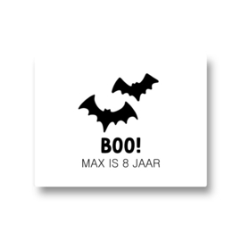 5 naamstickers - BOO + vleermuis