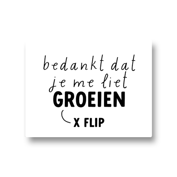 5 naamstickers - bedankt dat je me liet groeien