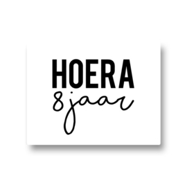 5 stickers - hoera 8 jaar