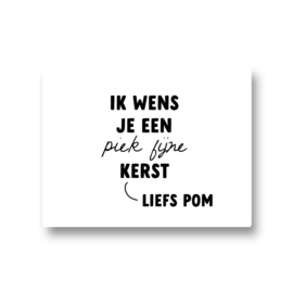 5 naamstickers - ik wens je een piek fijne kerst