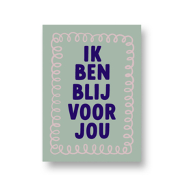 LoLLies kaart - ik ben blij voor jou