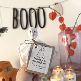 5 naamstickers - leuk dat je op mijn feestje was + spookje
