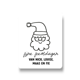 5 naamstickers - kerstman