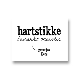 5 naamstickers - hartstikke bedankt meester