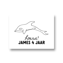 5 naamstickers - dolfijn