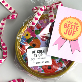 5 naamstickers - de koek is op