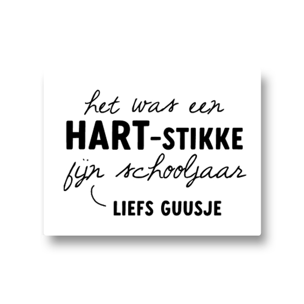 5 naamstickers - het was een hartstikke fijn schooljaar