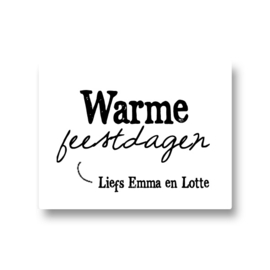 5 naamstickers - warme feestdagen