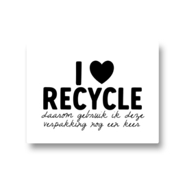 5 stickers - I love recycle