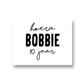 5 naamstickers - hoera (bobbie)