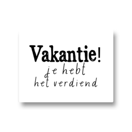 5 stickers - vakantie je hebt het verdiend