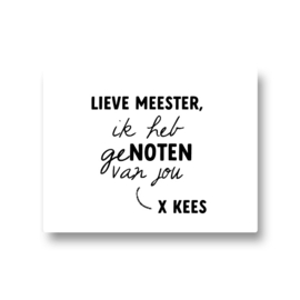 5 naamstickers - lieve meester ik heb genoten van jou