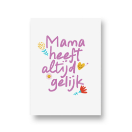 mamaas kaart - mama heeft altijd gelijk