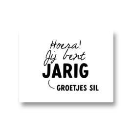 5 naamstickers - hoera! jij bent jarig