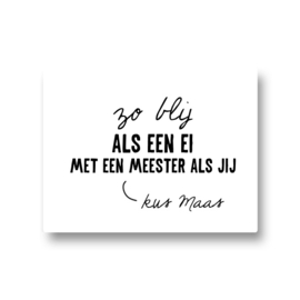 5 naamstickers - zo blij als een ei met een meester als jij