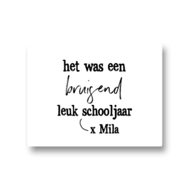 5 naamstickers - het was een bruisend leuk schooljaar