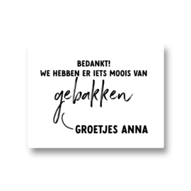5 naamstickers - we hebben er iets moois van gebakken