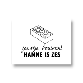5 naamstickers - lego feestje bouwen