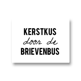 5 stickers - kerstkus door de brievenbus