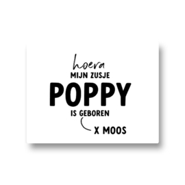 5 naamstickers - hoera mijn zusje is geboren