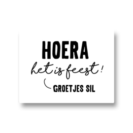 5 naamstickers - hoera het is feest!