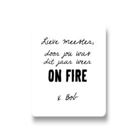 5 naamstickers - on fire meester
