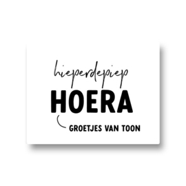 5 naamstickers - hieperdepiep hoera