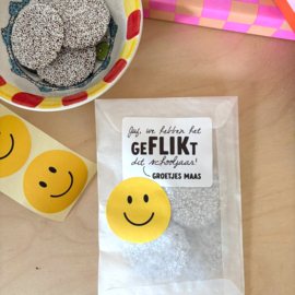 5 naamstickers - Juf we hebben het geflikt dit schooljaar