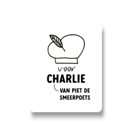 5 naamstickers - pietenmuts van Piet de Smeerpoets