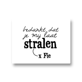 5 naamstickers - bedankt dat je mij laat stralen