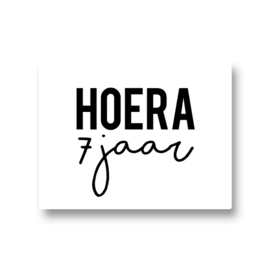 5 stickers - hoera 7 jaar