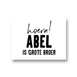 5 naamstickers - hoera! grote broer