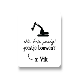 5 naamstickers - feestje bouwen