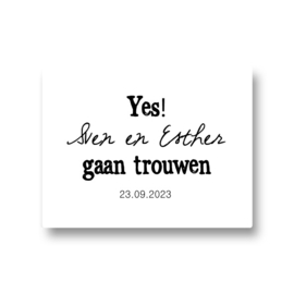 5 naamstickers - yes! gaan trouwen