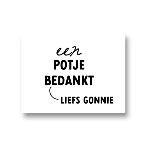 5 naamstickers - een potje bedankt